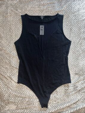 Express Black Sleeveless Bodysuit - Scoop Neck Stretch